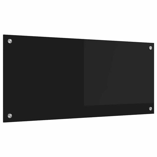 vidaXL Πίσω Πάνελ Κουζίνας Μαύρο 90 x 40 x 0,8 εκ σκληρυμένο γυαλί