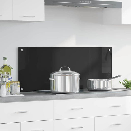 vidaXL Πλάτη κουζίνας Μαύρο 100 x 40 cm σκληρυμένο γυαλί