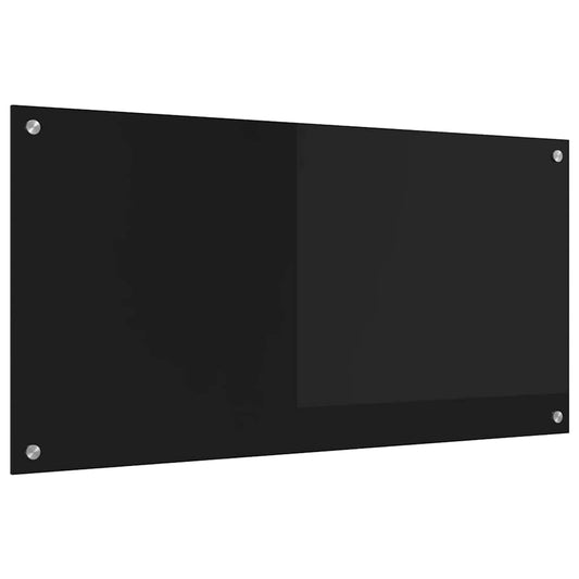 vidaXL Πίσω Πάνελ Κουζίνας Μαύρο 100 x 50 x 0,8 εκ σκληρυμένο γυαλί
