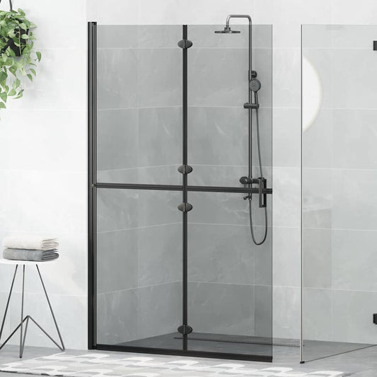 vidaXL Τοίχος ντους Walk-in Μαύρο και σκούρο διαφανές 120 x 190 cm