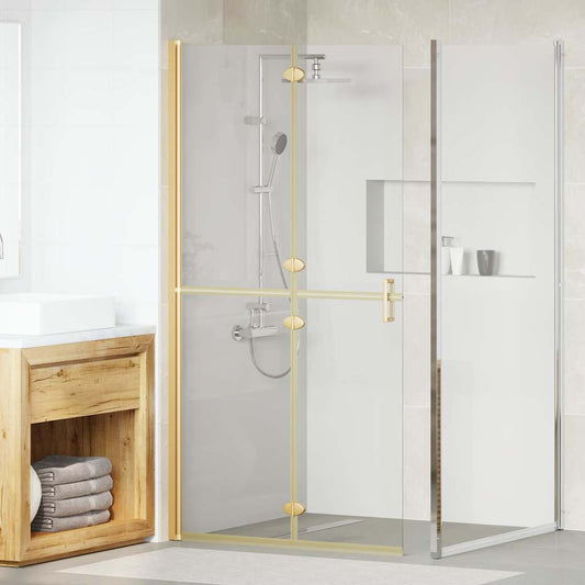 vidaXL Τοίχος Walk-In Ντους Χρυσό 100 x 6,5 x 190 εκ.