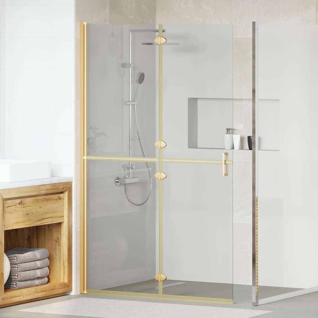 vidaXL Τοίχος ντους Walk-in Άλλο Χρυσό και διαφανές 120 x 190 cm