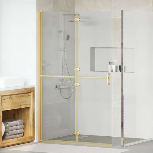 vidaXL Τοίχος ντους Walk-in Άλλο Χρυσό και διαφανές 120 x 190 cm