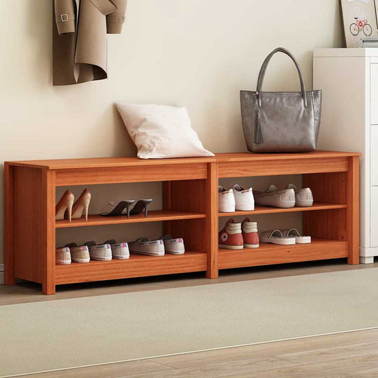 vidaXL Πάγκος για παπούτσια με ράφι Καφέ κεριού 160 x 36.5 x 50 εκ.