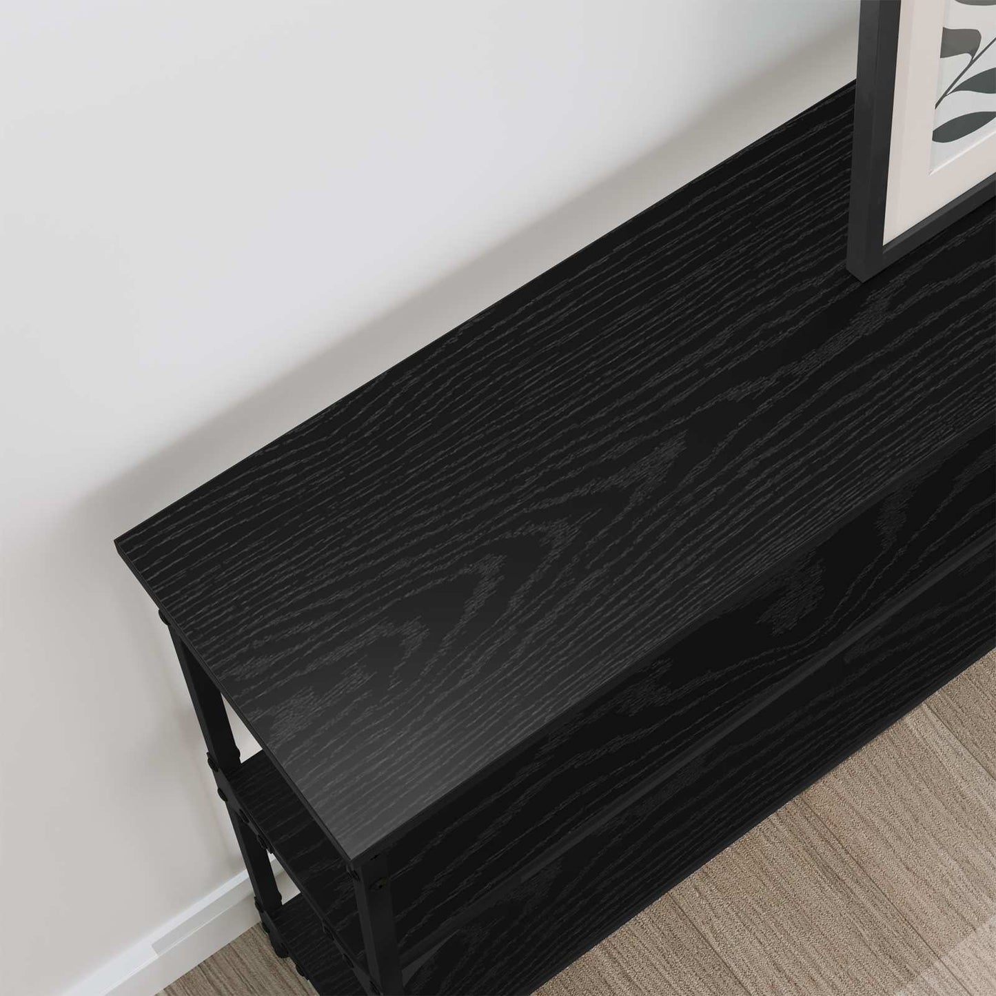 vidaXL Τραπέζι κονσόλας με ράφι Μαύρη δρυς 100 x 22,5 x 75 εκ