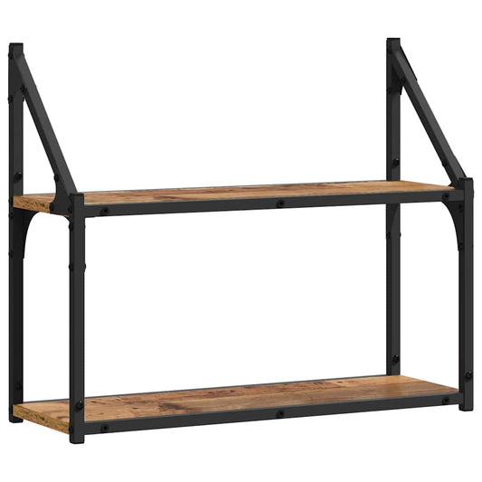 vidaXL Ράφι Τοίχου Επιτοίχιο Παλαιό ξύλο 60 x 21 x 51 cm