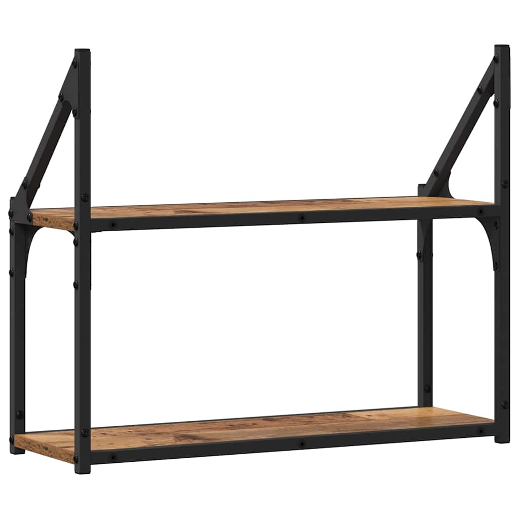 vidaXL Ράφι Τοίχου Επιτοίχιο Παλαιό ξύλο 60 x 21 x 51 cm