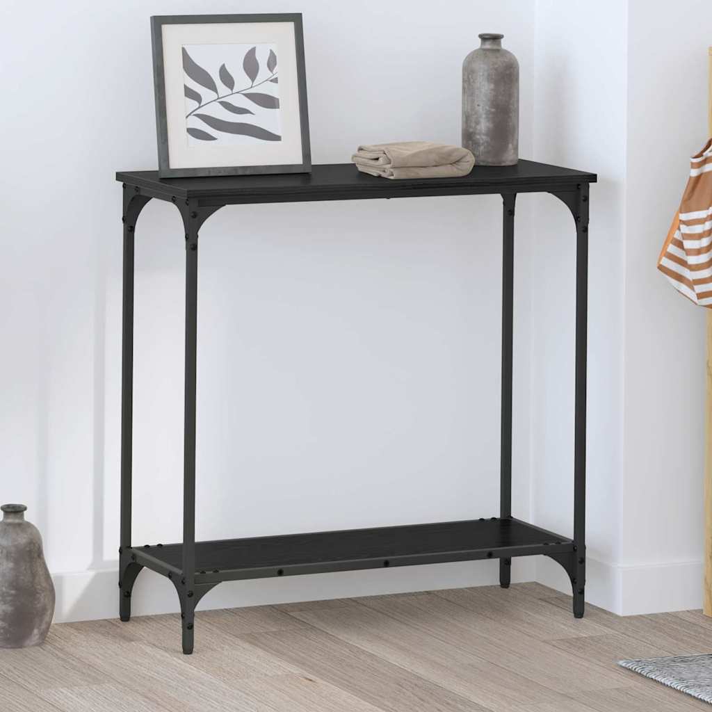 vidaXL Τραπέζι κονσόλας με ράφι Μαύρη δρυς 75 x 30.5 x 75 εκ