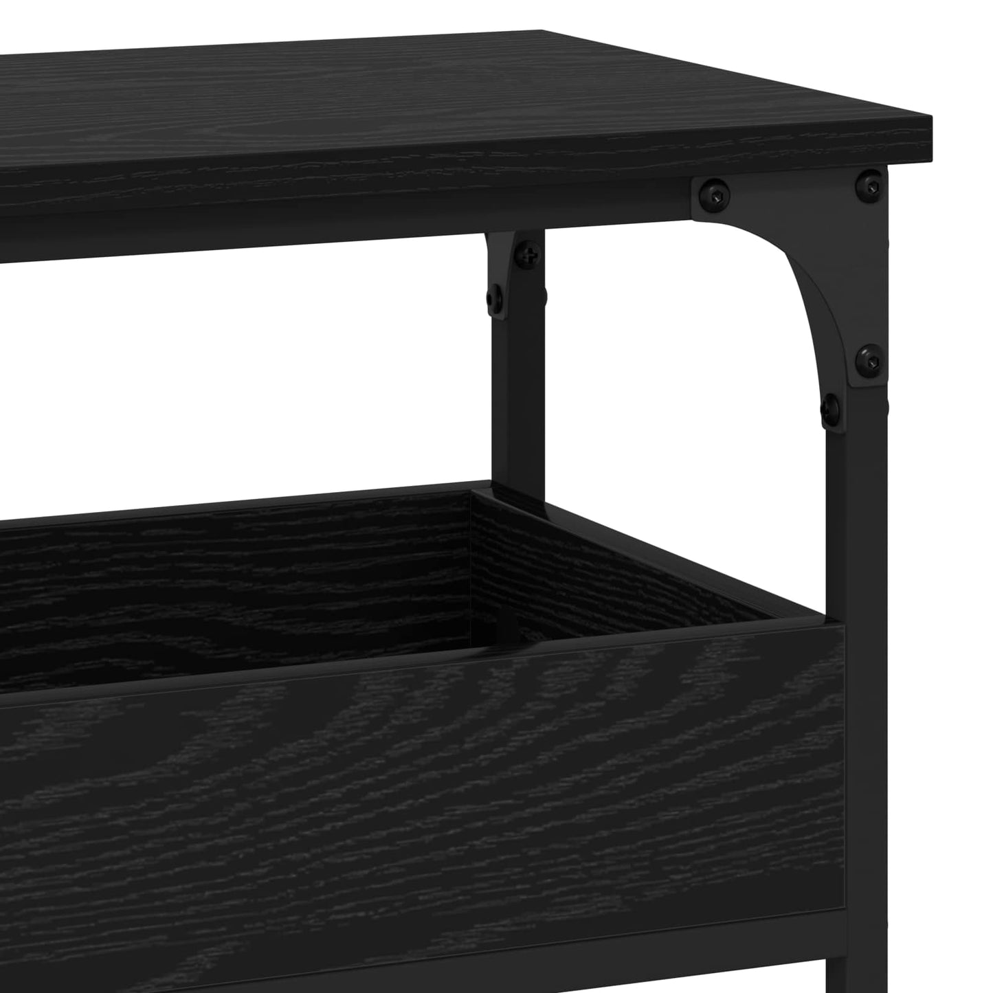 vidaXL Τραπέζι κονσόλας με ράφι Μαύρη δρυς 100 x 29 x 75 εκ.