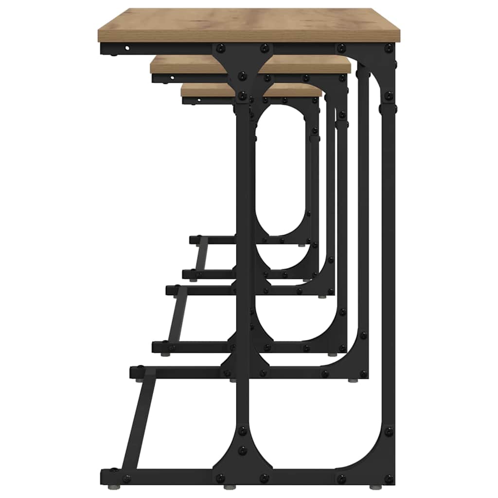 vidaXL Φωτιστικό Τραπεζάκι 3 pcs artisan δρυς 50.5 x 35 x 53 εκ.