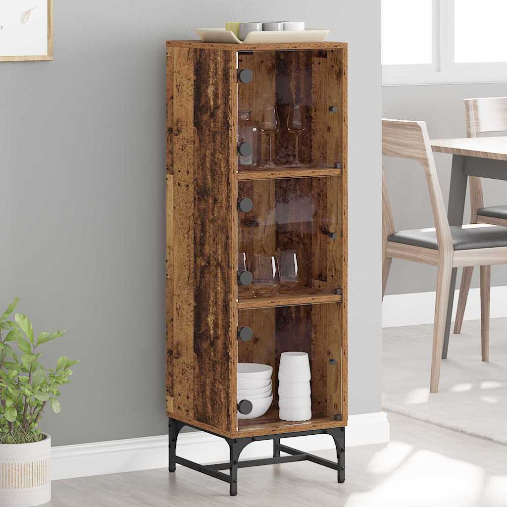 vidaXL Highboard Παλαιό ξύλο 35 x 37 x 117 εκ. Επεξεργασμένο ξύλο