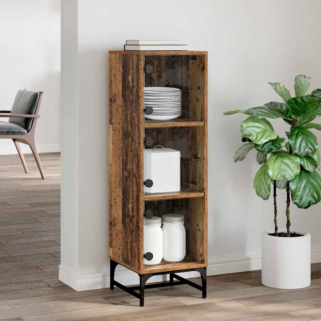 vidaXL Highboard Παλαιό ξύλο 35 x 37 x 117 εκ. Επεξεργασμένο ξύλο