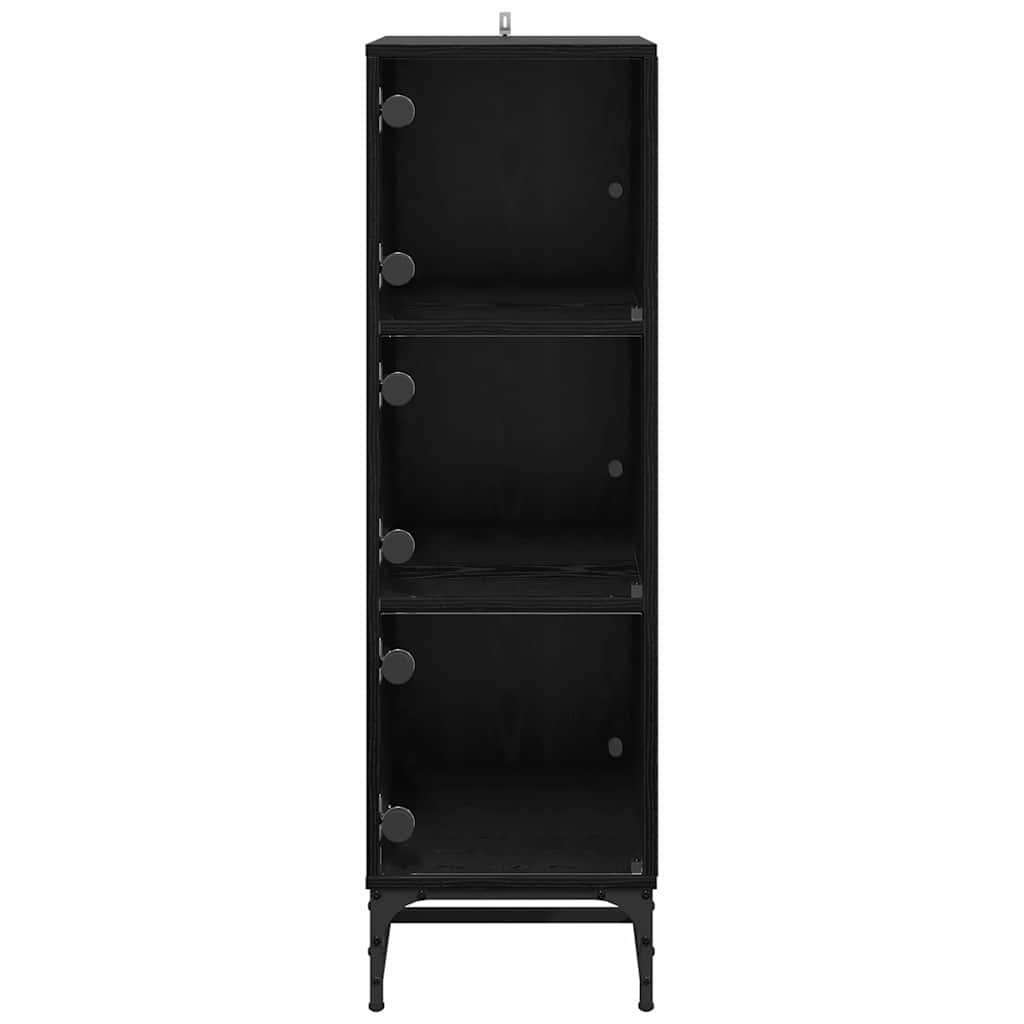 vidaXL Highboard Μαύρη δρυς 35 x 37 x 117 εκ. Επεξεργασμένο ξύλο