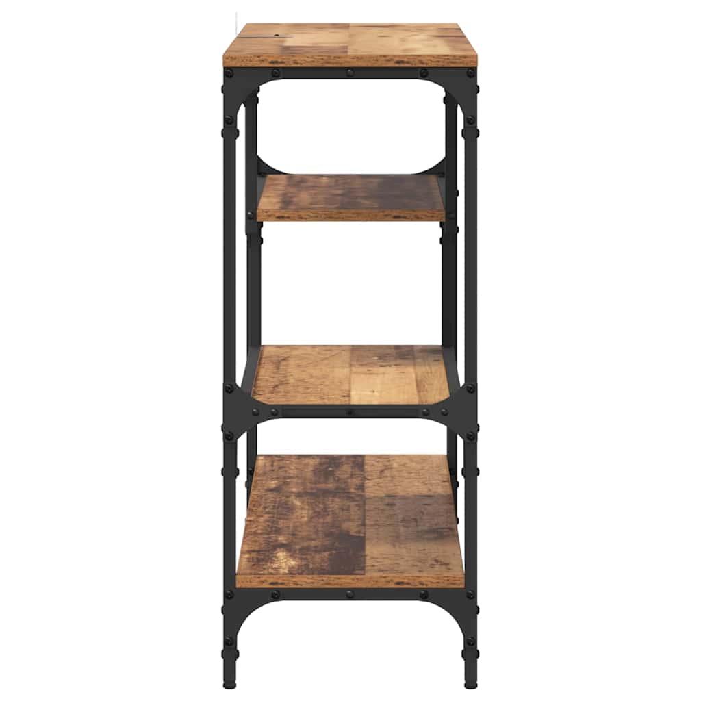 vidaXL Τραπέζι κονσόλας με ράφι Παλαιό ξύλο 100 x 30 x 75 εκ