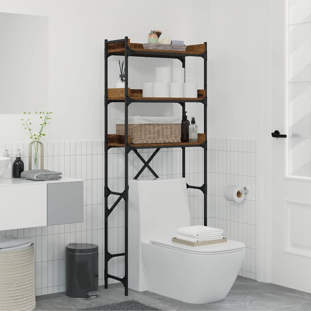 vidaXL Ράφια πλυντηρίου ρούχων με ράφι Παλαιό ξύλο 67 x 25 x 163 εκ.