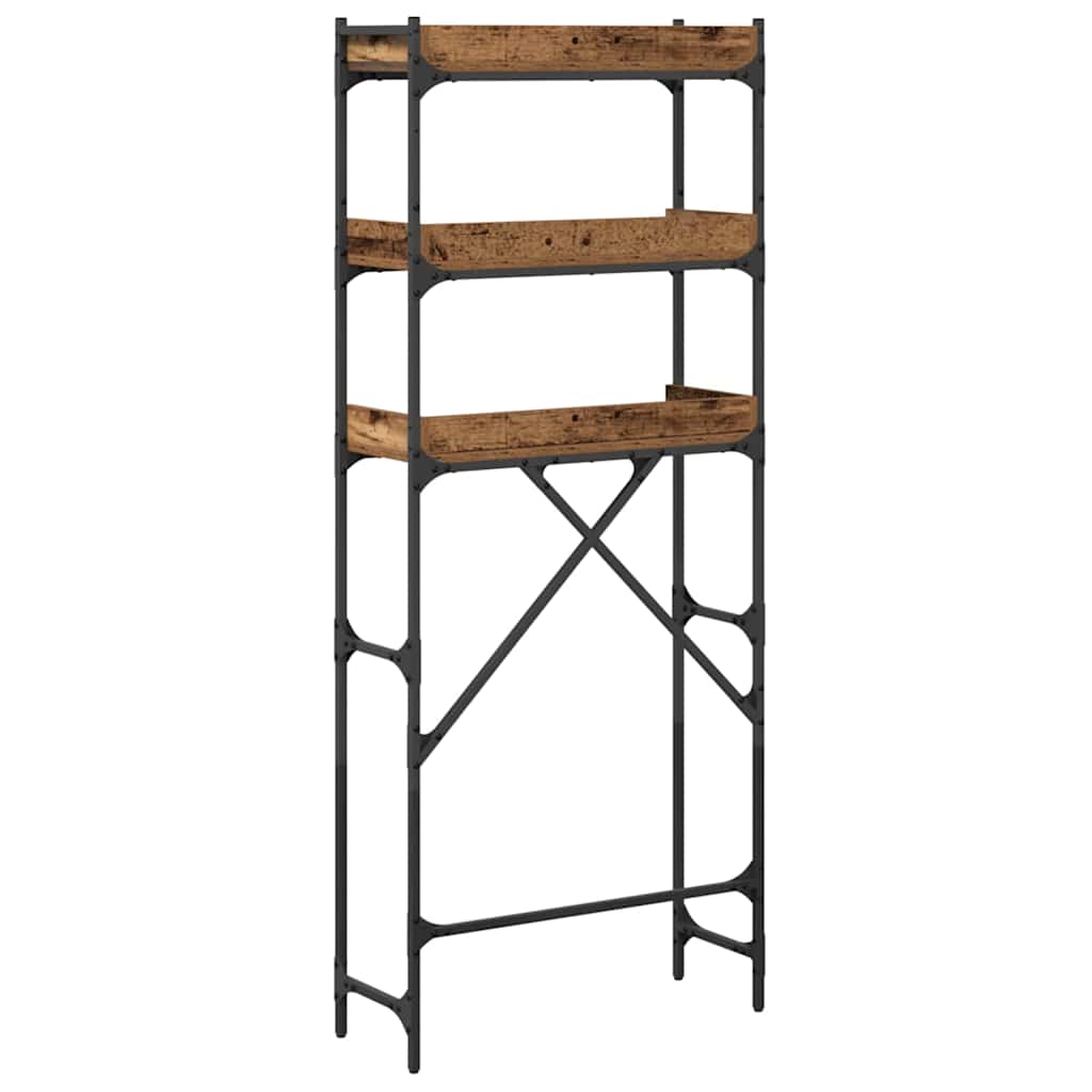 vidaXL Ράφια πλυντηρίου ρούχων με ράφι Παλαιό ξύλο 67 x 25 x 163 εκ.