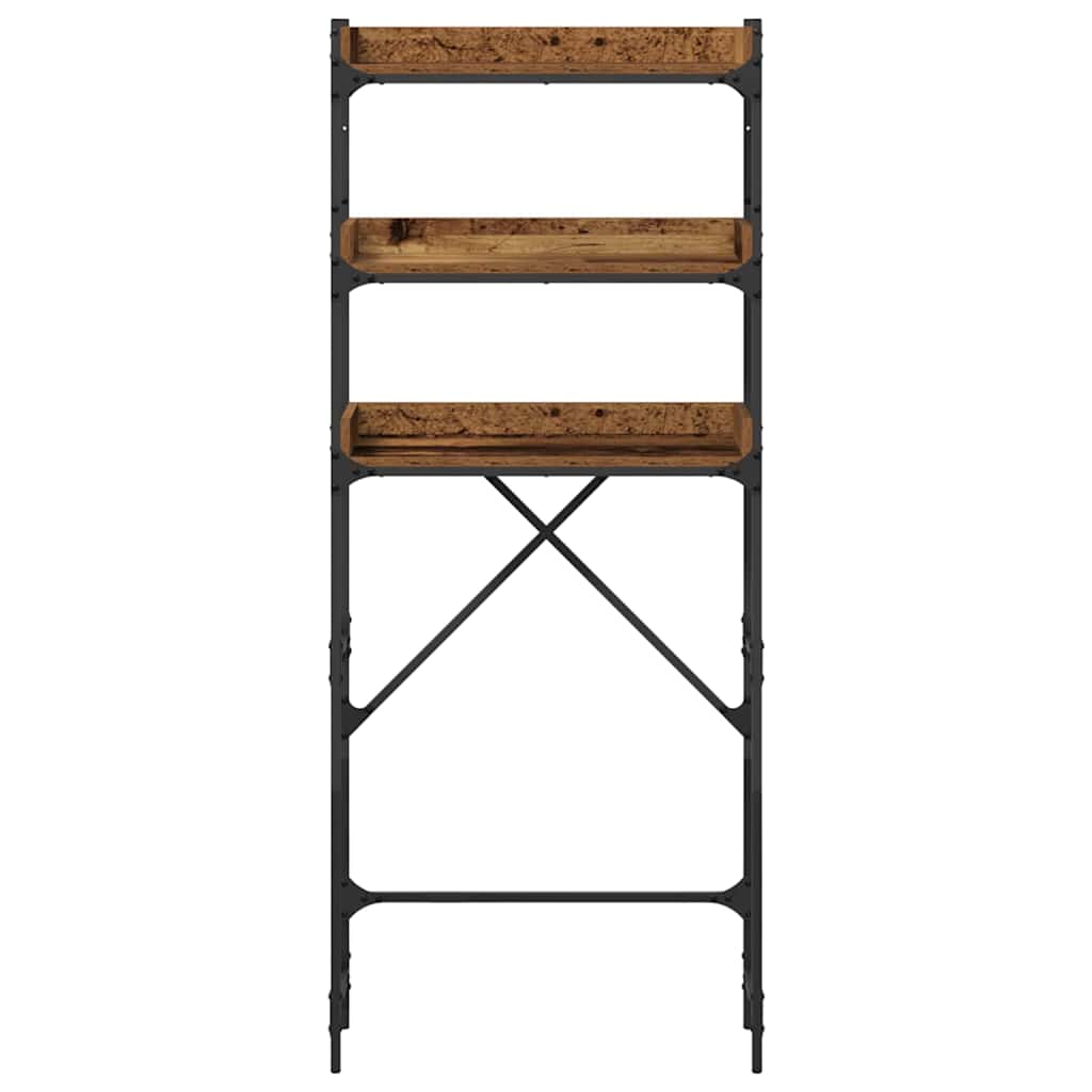 vidaXL Ράφια πλυντηρίου ρούχων με ράφι Παλαιό ξύλο 67 x 25 x 163 εκ.