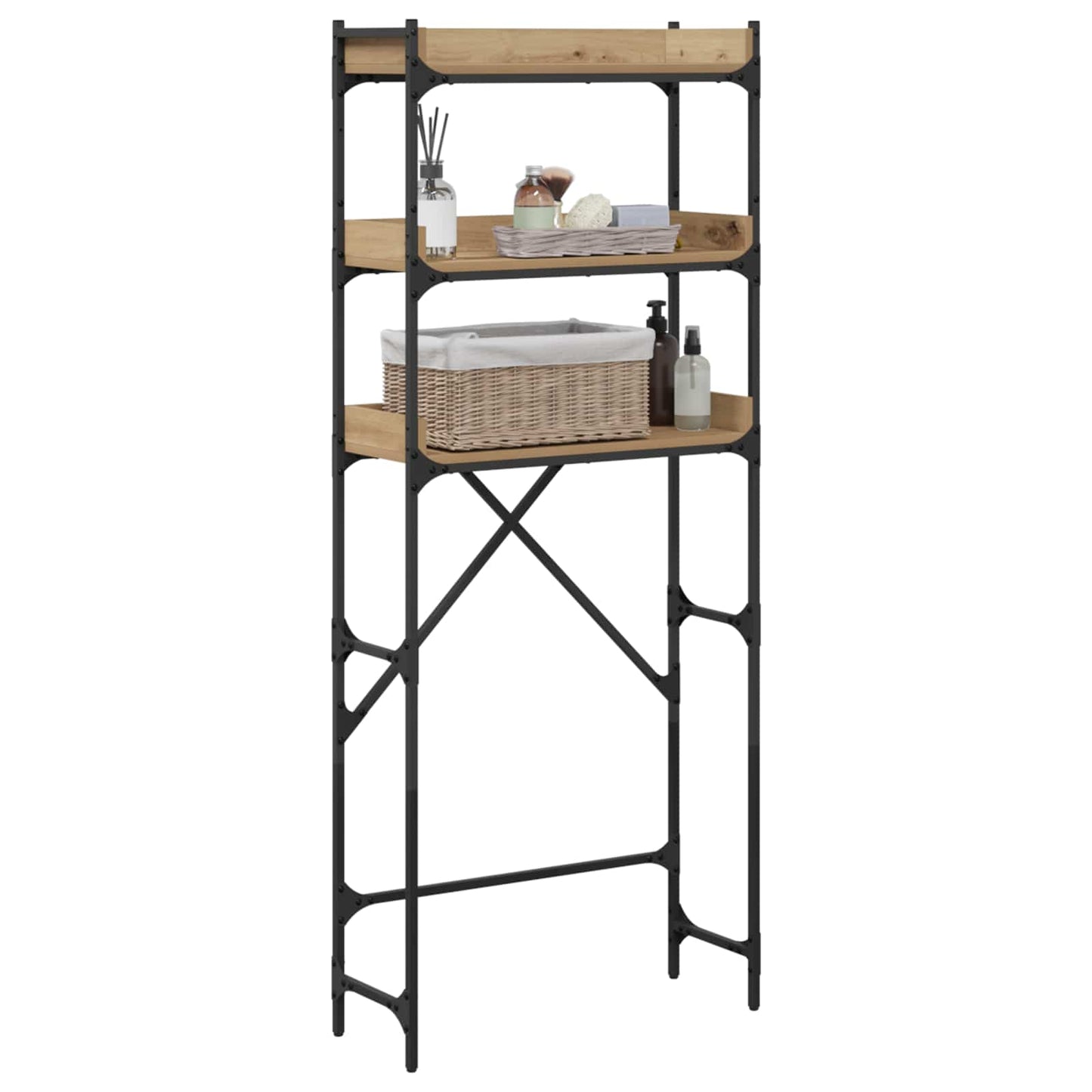 vidaXL Ράφια πλυντηρίου ρούχων με ράφι Artisan Oak 67 x 25 x 163 εκ.