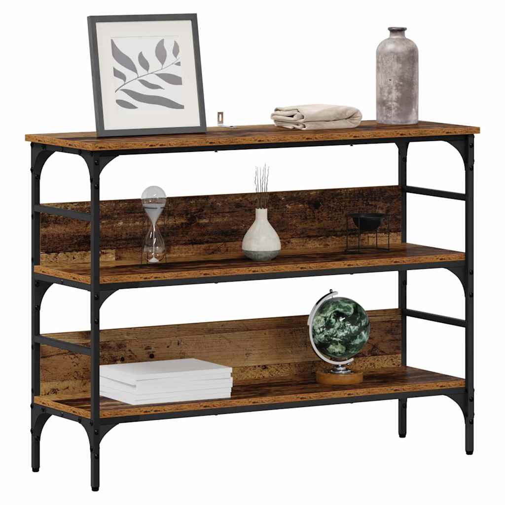 vidaXL Τραπέζι κονσόλας με ράφι Παλαιό ξύλο 100 x 32 x 75 εκ