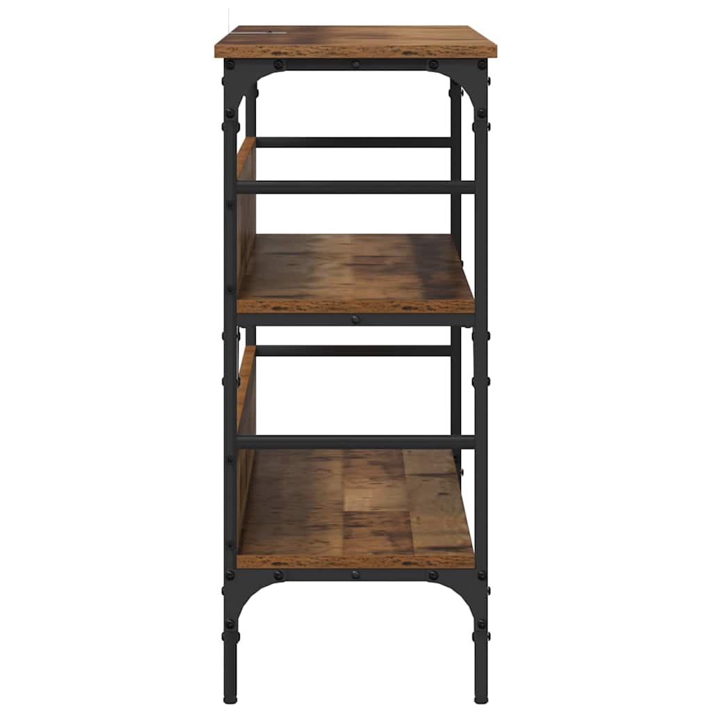 vidaXL Τραπέζι κονσόλας με ράφι Παλαιό ξύλο 100 x 32 x 75 εκ