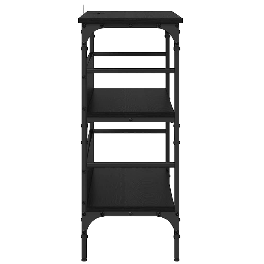 vidaXL Τραπέζι κονσόλας Μαύρη δρυς 100 x 32 x 75 εκ Επεξεργασμένο ξύλο
