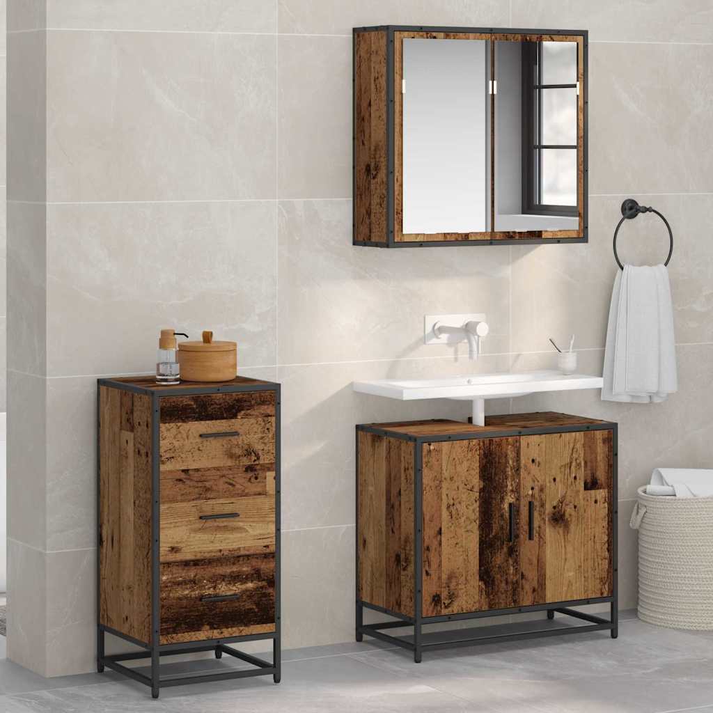 vidaXL Πλαϊνό γραφείο Παλαιό ξύλο 35.5 x 35 x 76 εκ Επεξεργασμένο ξύλο