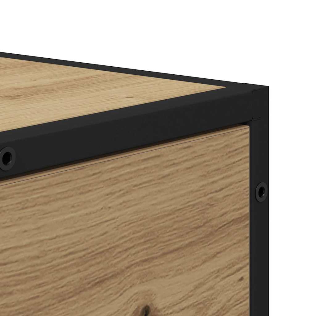 vidaXL Πλαϊνό γραφείο με συρτάρι artisan δρυς 35.5 x 35 x 76 εκ