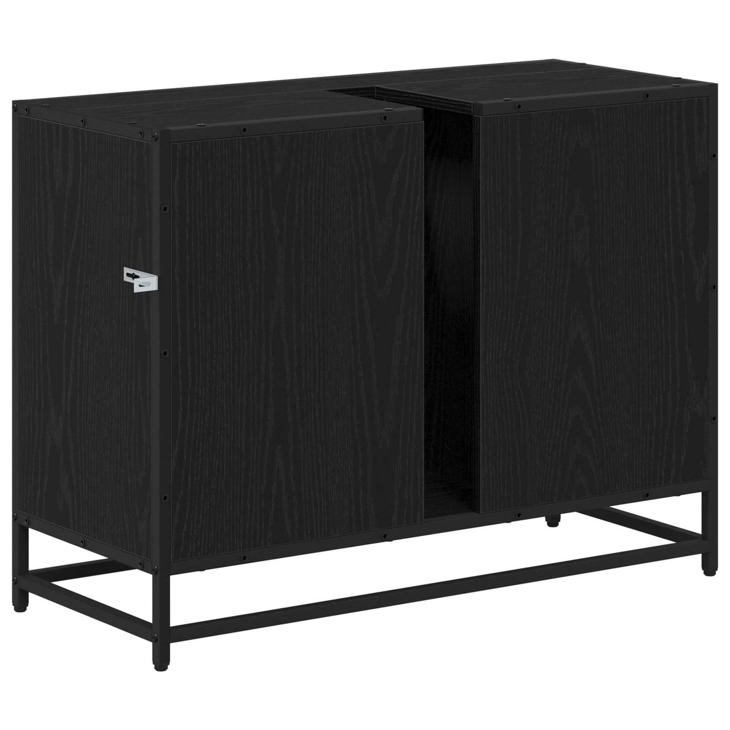 vidaXL Ντουλάπι Μπάνιου Μαύρη Οξυά 80 x 33 x 60 εκ Επεξεργασμένο Ξύλο