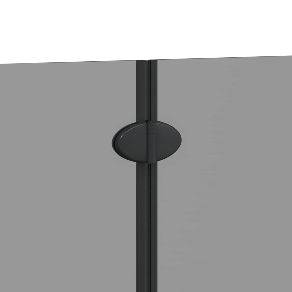 vidaXL Καλυμμα Ντους Μαύρο 130 x 138 εκ ESG Γυαλί και Αλουμίνιο