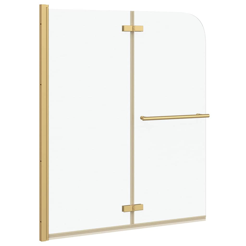 vidaXL Καλυμμα Ντους Διαφανές και Χρυσό 120 x 140 cm