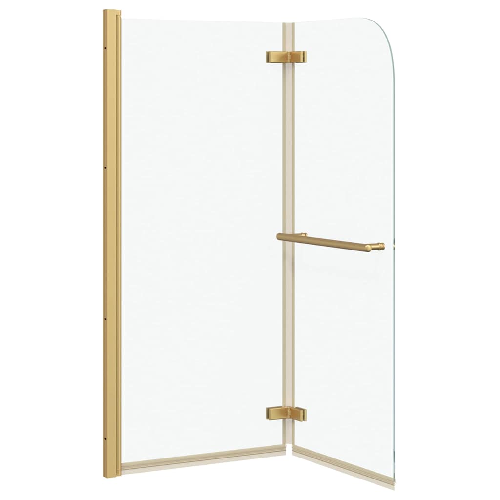 vidaXL Καλυμμα Ντους Διαφανές και Χρυσό 120 x 140 cm