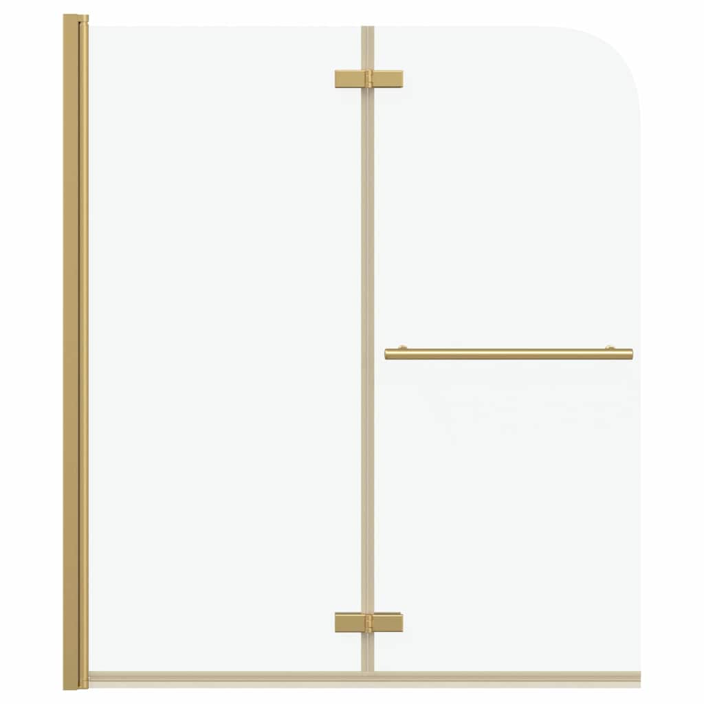 vidaXL Καλυμμα Ντους Διαφανές και Χρυσό 120 x 140 cm