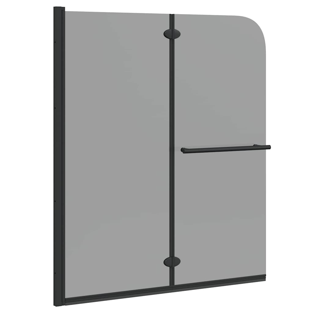 vidaXL Καλυμμα Ντους Μαύρο 120 x 140 cm ESG Γυαλί και Αλουμίνιο