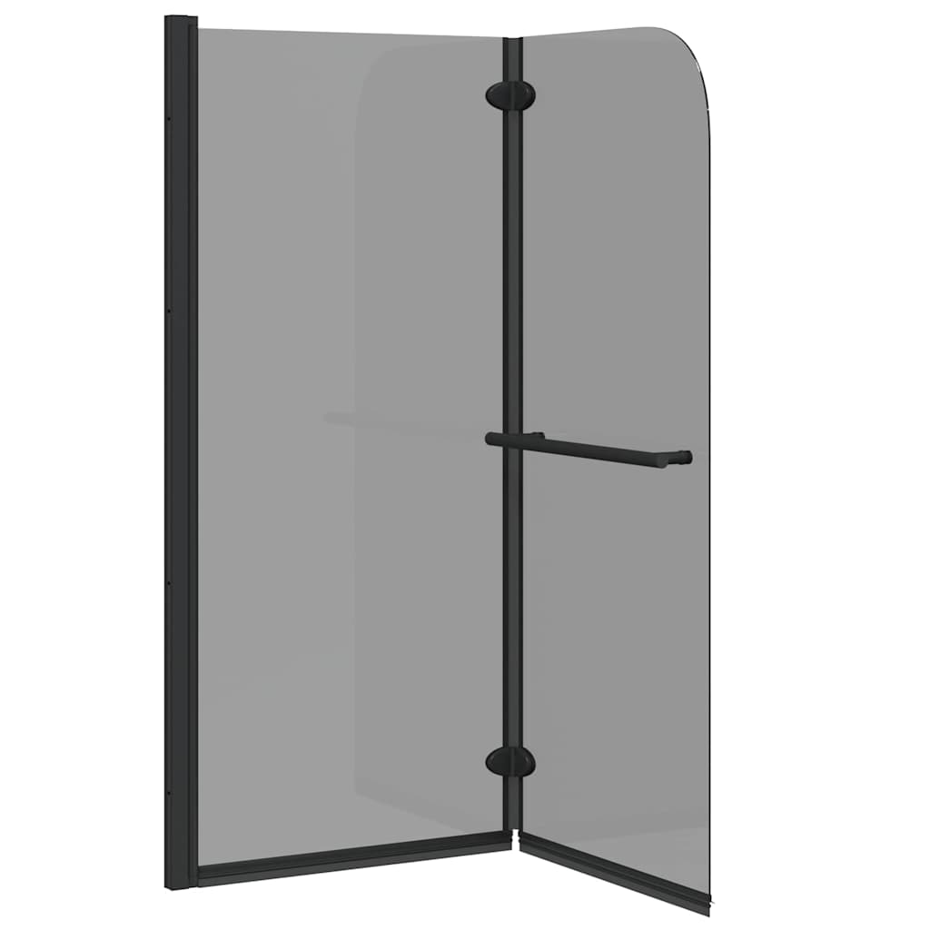 vidaXL Καλυμμα Ντους Μαύρο 120 x 140 cm ESG Γυαλί και Αλουμίνιο