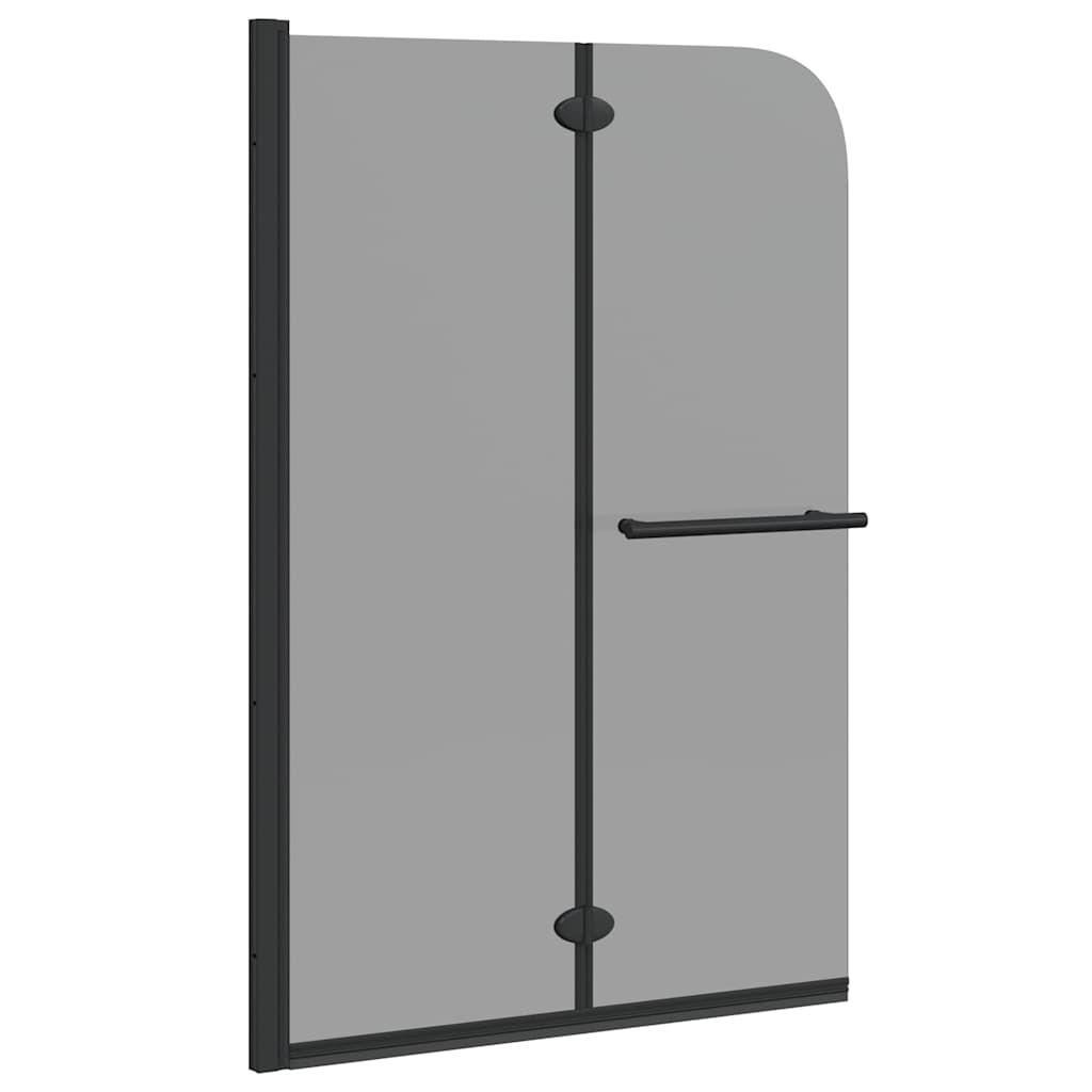 vidaXL Καλυμμα Ντους Μαύρο 120 x 140 cm ESG Γυαλί και Αλουμίνιο