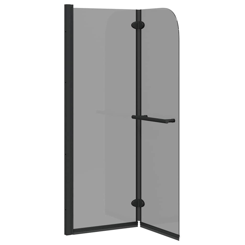 vidaXL Καλυμμα Ντους Μαύρο 120 x 140 cm ESG Γυαλί και Αλουμίνιο