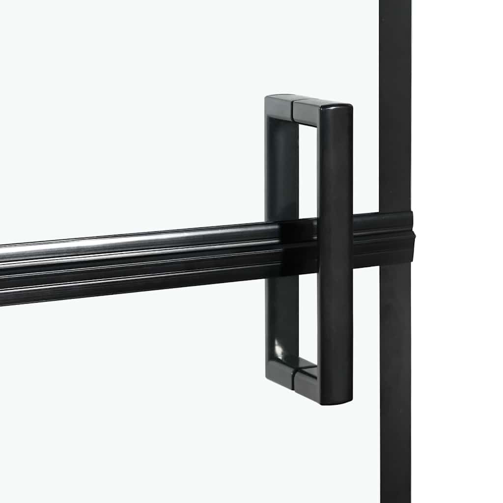 vidaXL Οθόνη ντους μπάνιου Μαύρο και Διαφανές 100 x 68 x 128 εκ.