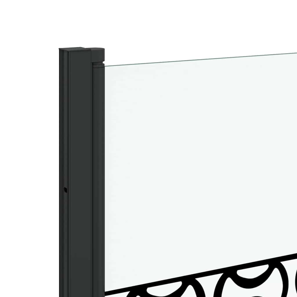 vidaXL Καλυμμα Ντους Μαύρο και Διαφανές 130 x 130 cm σκληρυμένο γυαλί