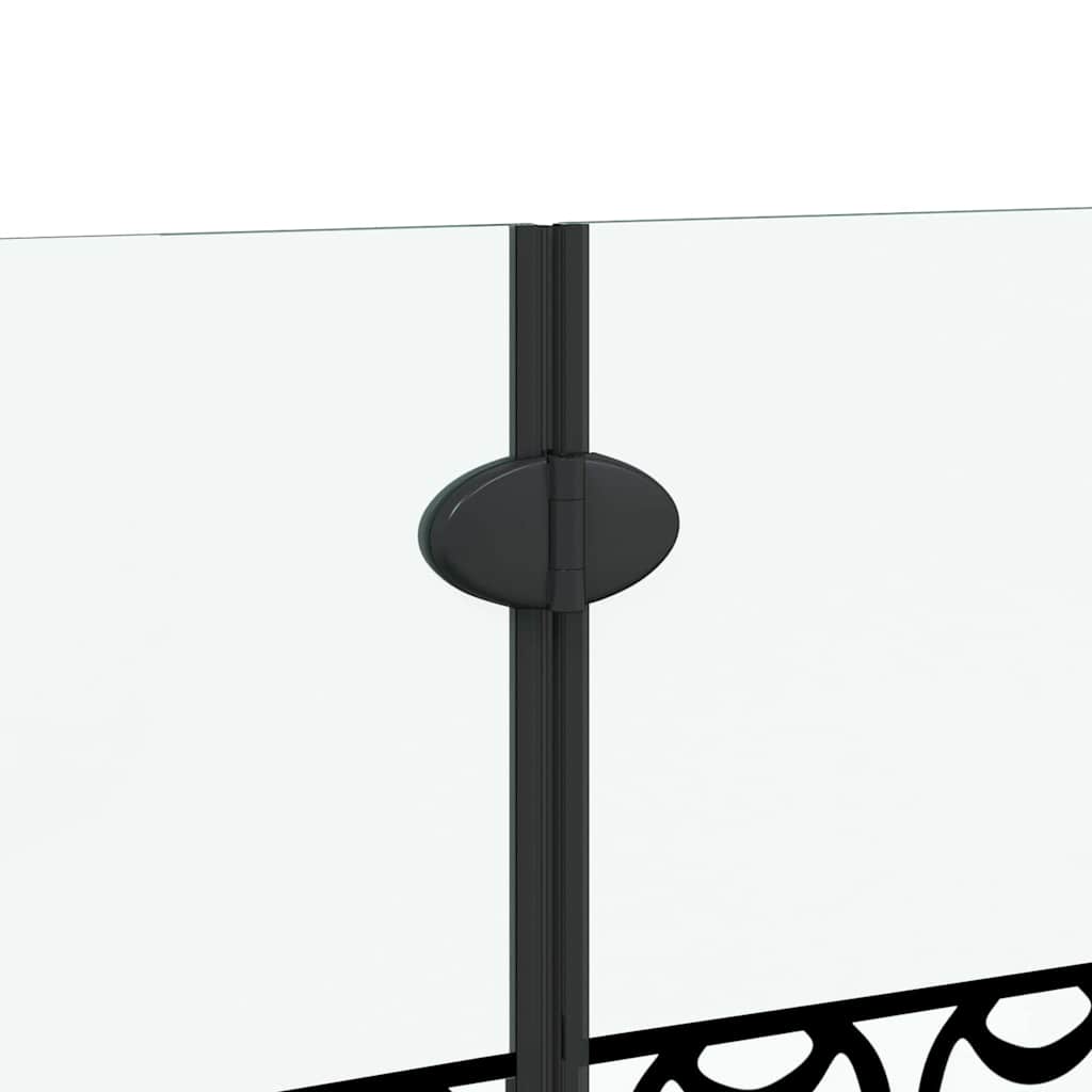 vidaXL Καλυμμα Ντους Μαύρο και Διαφανές 130 x 130 cm σκληρυμένο γυαλί