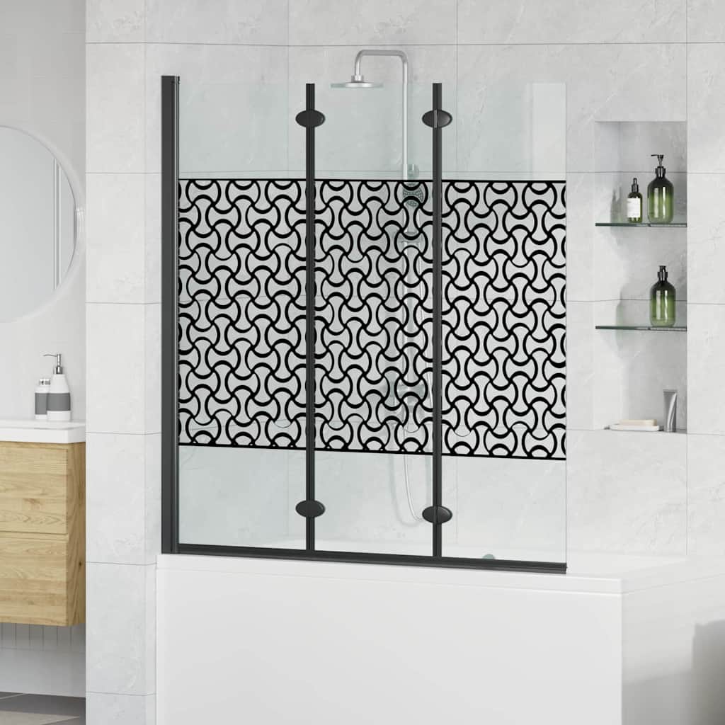 vidaXL Καλυμμα Ντους Μαύρο και Διαφανές 130 x 130 cm σκληρυμένο γυαλί