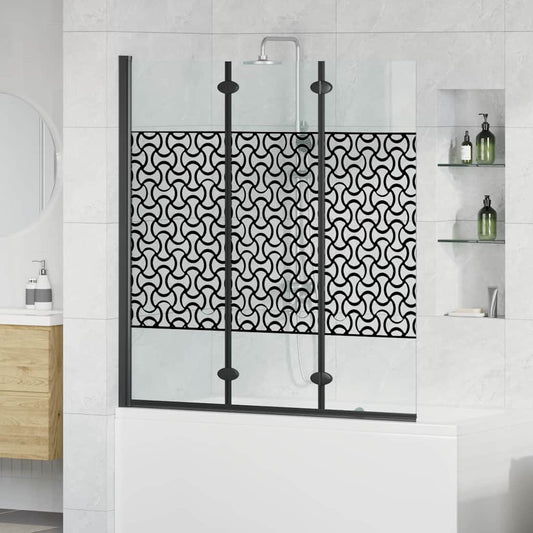 vidaXL Καλυμμα Ντους Μαύρο και Διαφανές 130 x 130 cm σκληρυμένο γυαλί