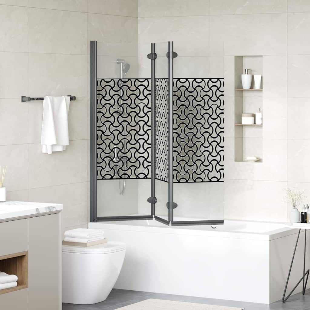 vidaXL Καλυμμα Ντους Μαύρο και Διαφανές 130 x 130 cm σκληρυμένο γυαλί