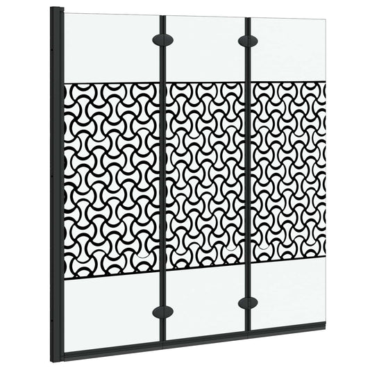 vidaXL Καλυμμα Ντους Μαύρο και Διαφανές 130 x 130 cm σκληρυμένο γυαλί