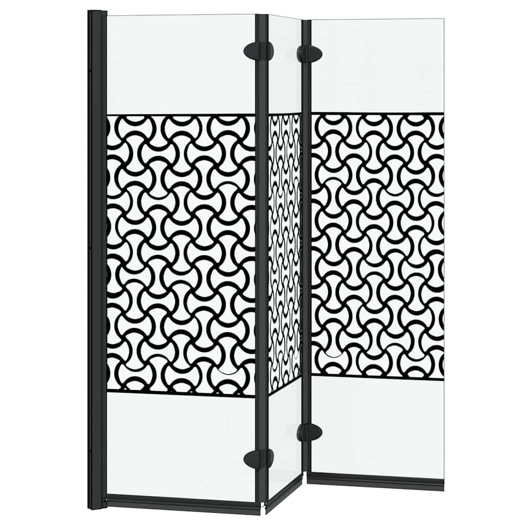 vidaXL Καλυμμα Ντους Μαύρο και Διαφανές 130 x 130 cm σκληρυμένο γυαλί