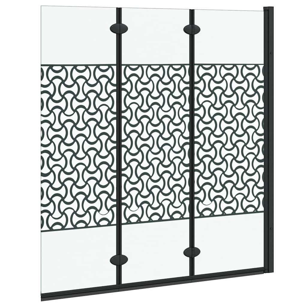 vidaXL Καλυμμα Ντους Μαύρο και Διαφανές 130 x 130 cm σκληρυμένο γυαλί
