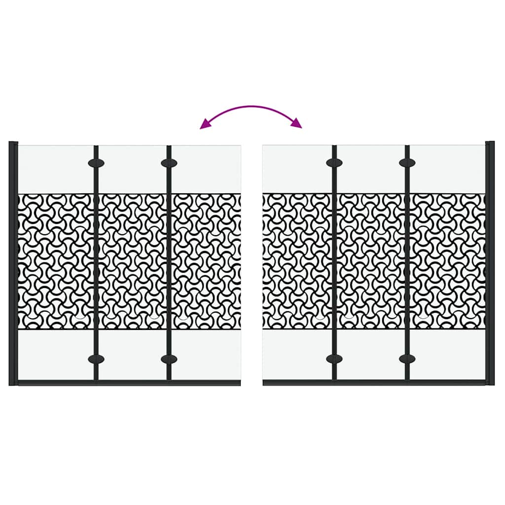 vidaXL Καλυμμα Ντους Μαύρο και Διαφανές 130 x 130 cm σκληρυμένο γυαλί