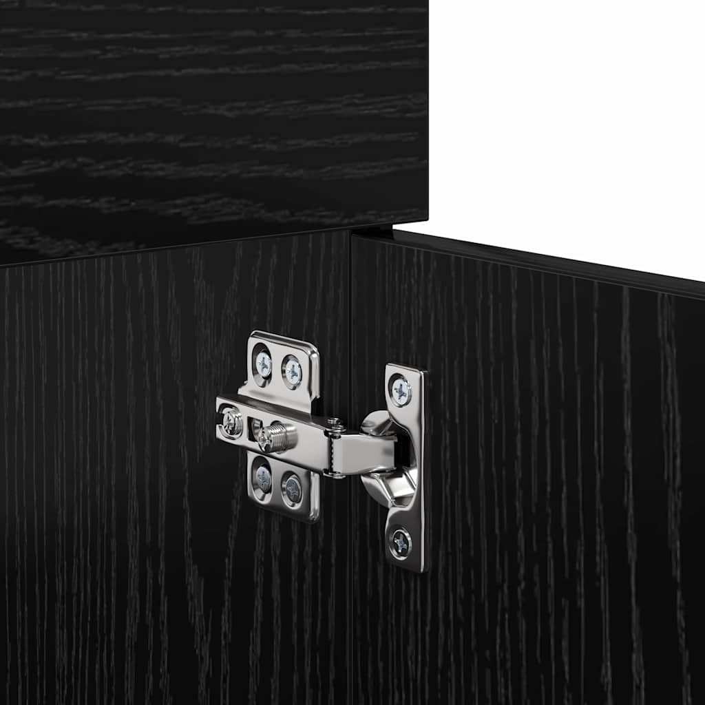 vidaXL Ντουλάπι νιπτήρα με αποθήκευση Μαύρη Οξυά Επεξεργασμένο ξύλο