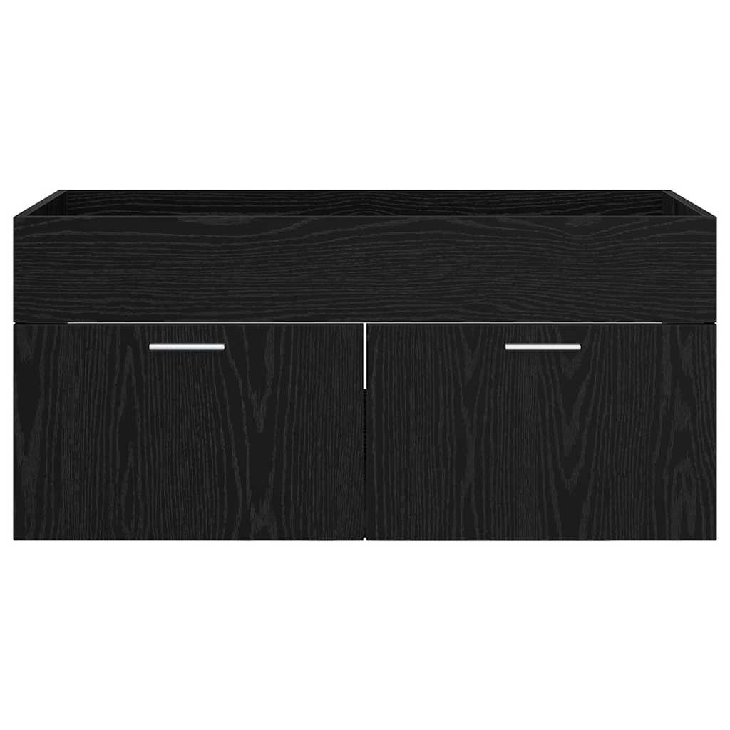 vidaXL Ντουλάπι νιπτήρα με αποθήκευση Μαύρη Οξυά Επεξεργασμένο ξύλο