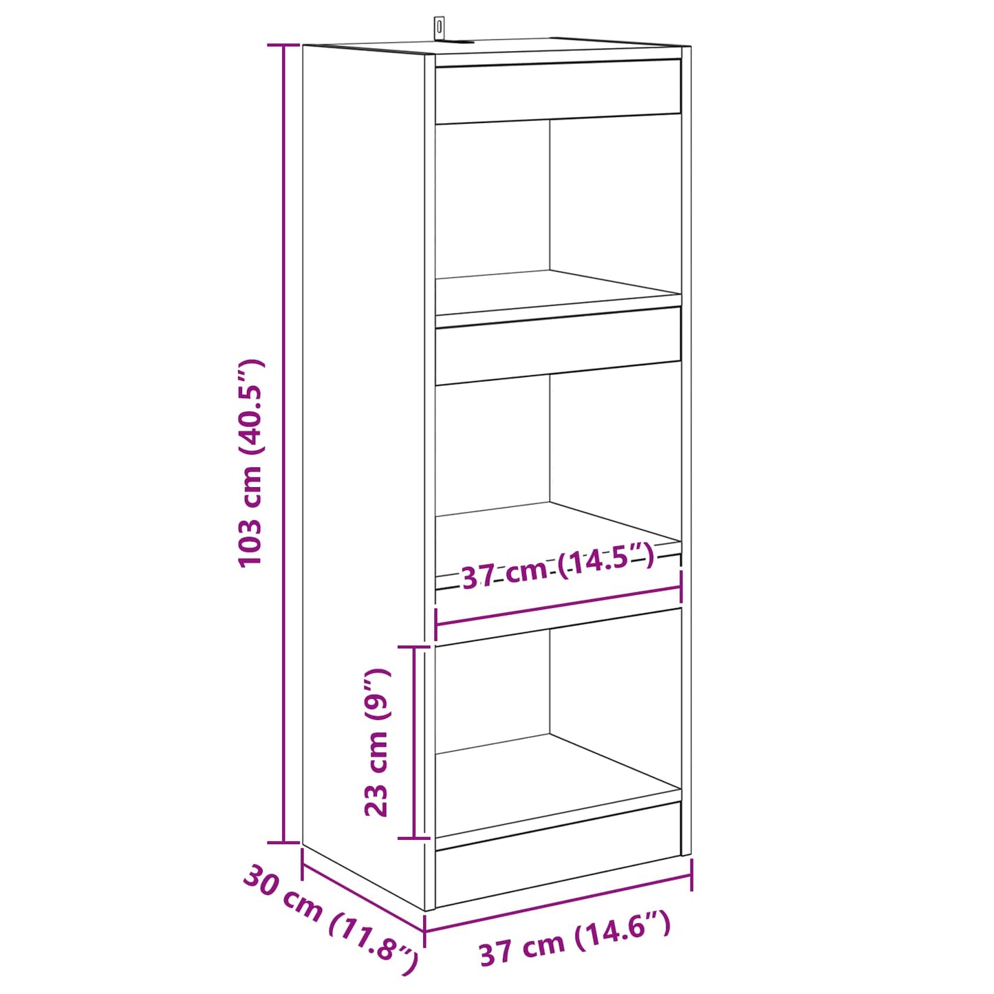 vidaXL Βιβλιοθήκη artisan δρυς 37 x 30 x 103 εκ Επεξεργασμένο ξύλο