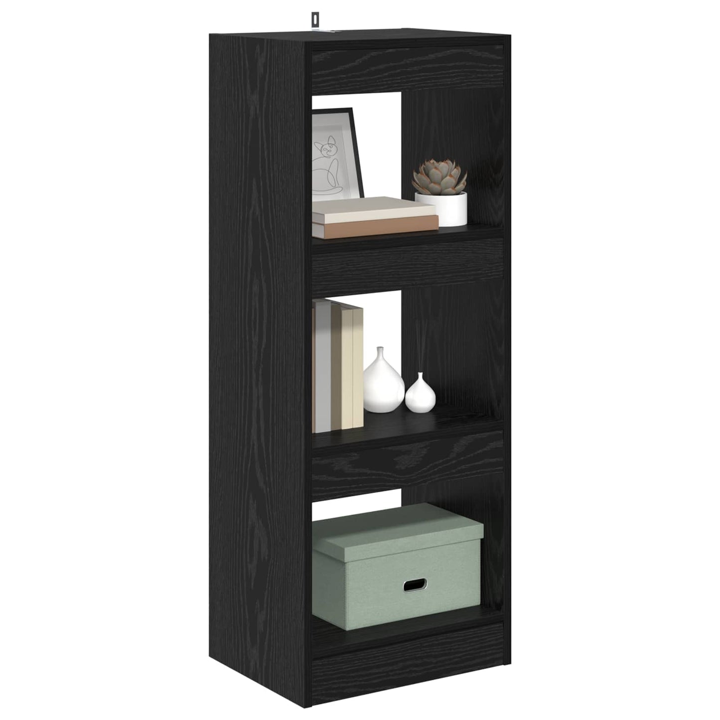 vidaXL Βιβλιοθήκη Μαύρη δρυς 37 x 30 x 103 εκ Επεξεργασμένο ξύλο